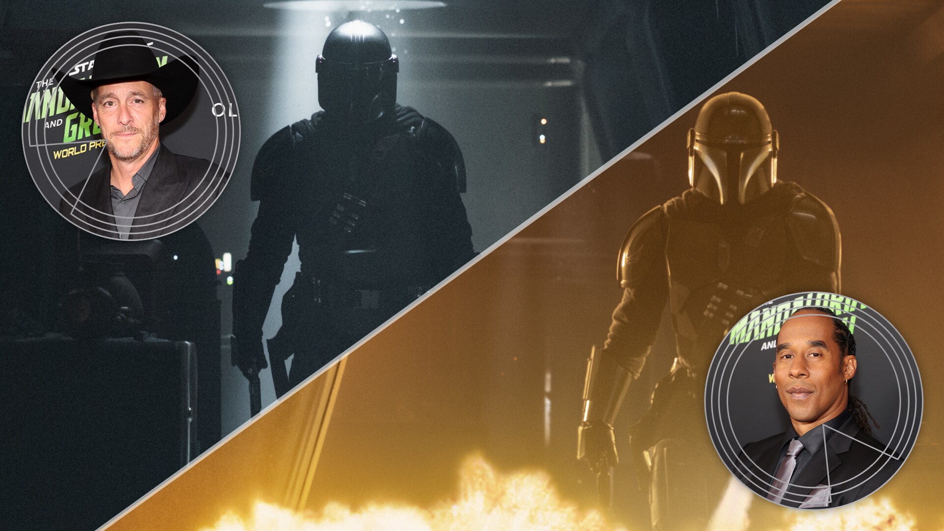 The walk down the hallway was [suit performer] Brendan Wayne, and then, on the burst of fire, we switched to [stunt double] Lateef Crowder.