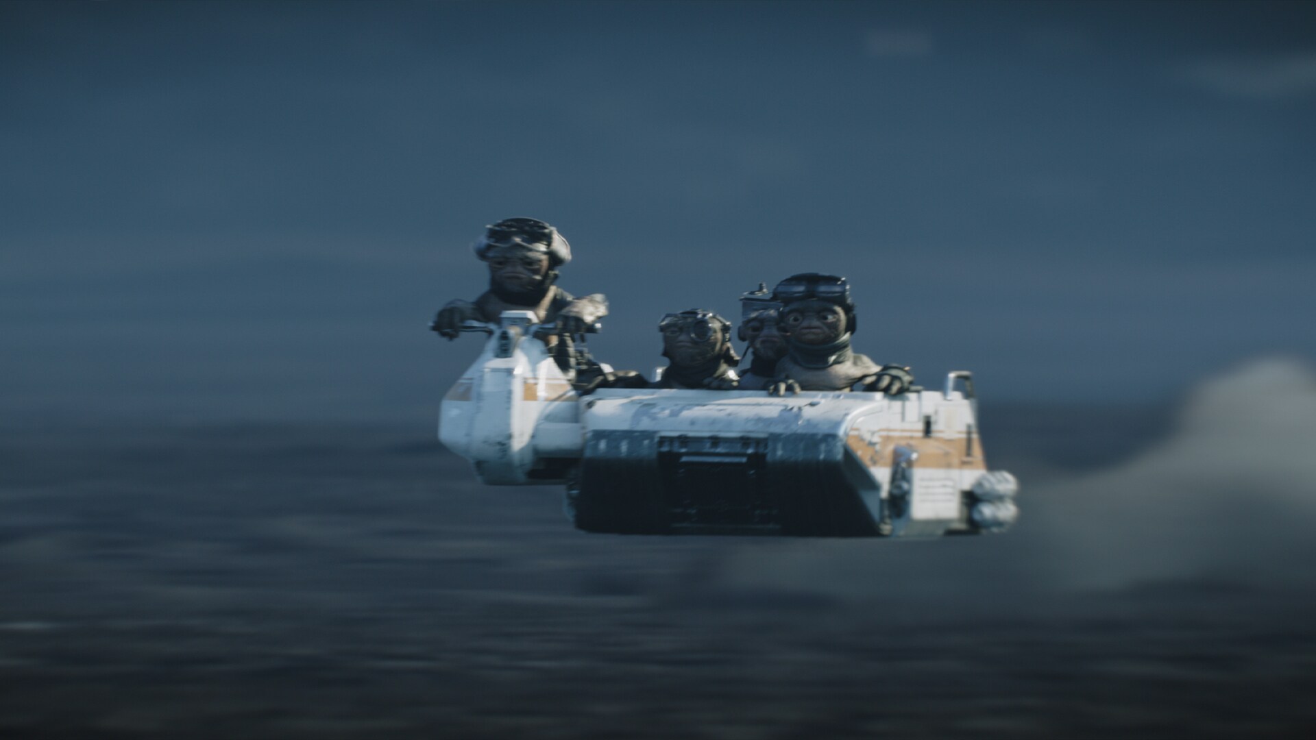 The Anzellans speed towards Mando and Grogu's Nevarro homestead.