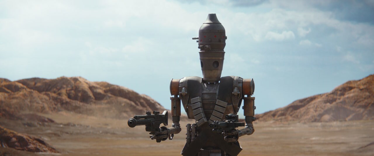 Before the Mandalorian can act, a droid called IG-11 appears, demanding the asset from the mercen...
