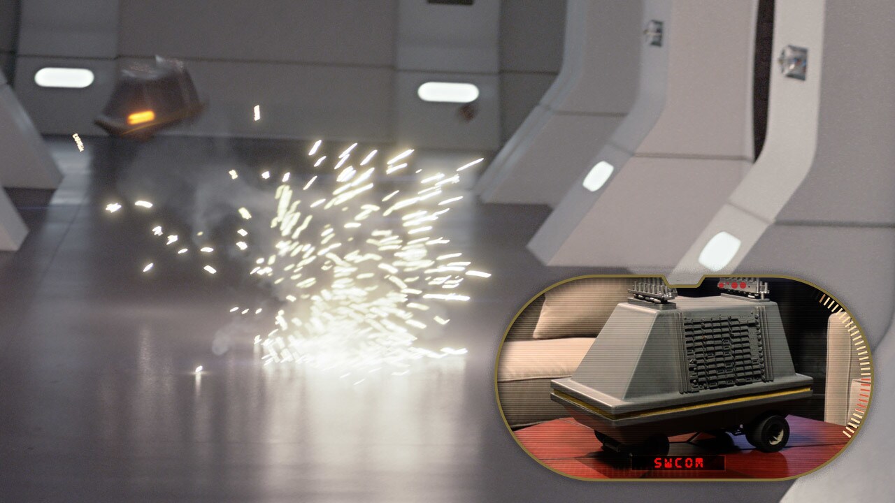 The mouse droid scurrying through the halls of the
prison ship is CH-33Z, the same droid that
o...