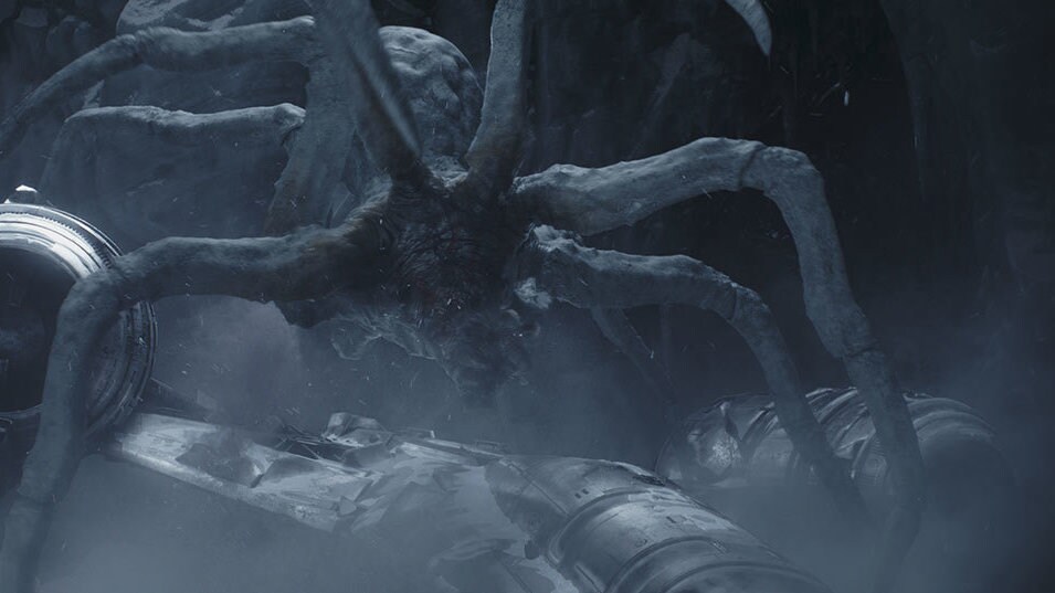 Ice spiders hatch and crawl toward the trio. They're soon joined by a staggeringly massive adult ...