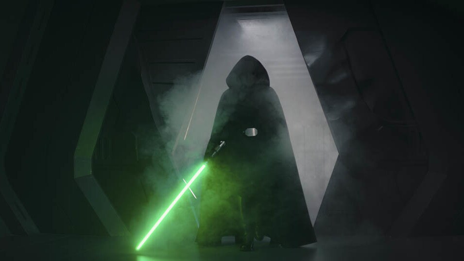 Emerging from the rebel fighter, a cloaked figure stalks through the ship before finally arriving...