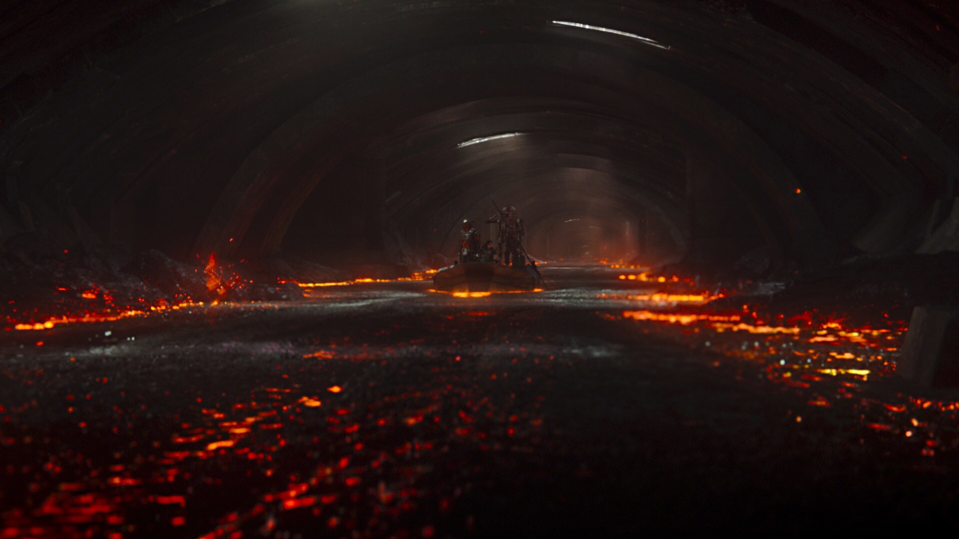 Design supervisor Doug Chiang subtly designed Nevarro's lava river tunnel system to reflect the h...