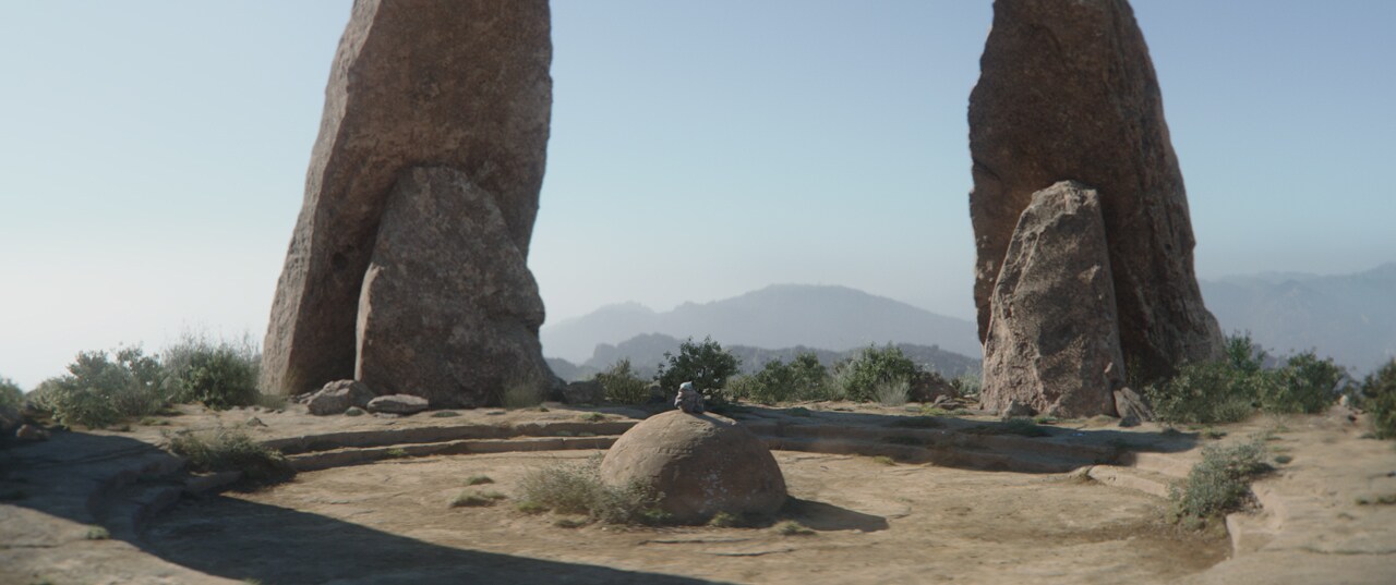 Grogu on the planet Tython in The Mandalorian season 2.