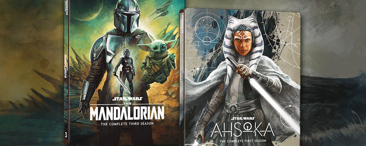 The Mandalorian Season 3 and Ahsoka Season 1 Home on 4K Ultra HD packaging.