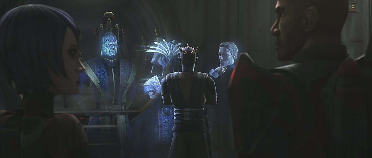 In his hideaway, Maul tells the crime syndicate leaders to go into hiding, and commands his Manda...