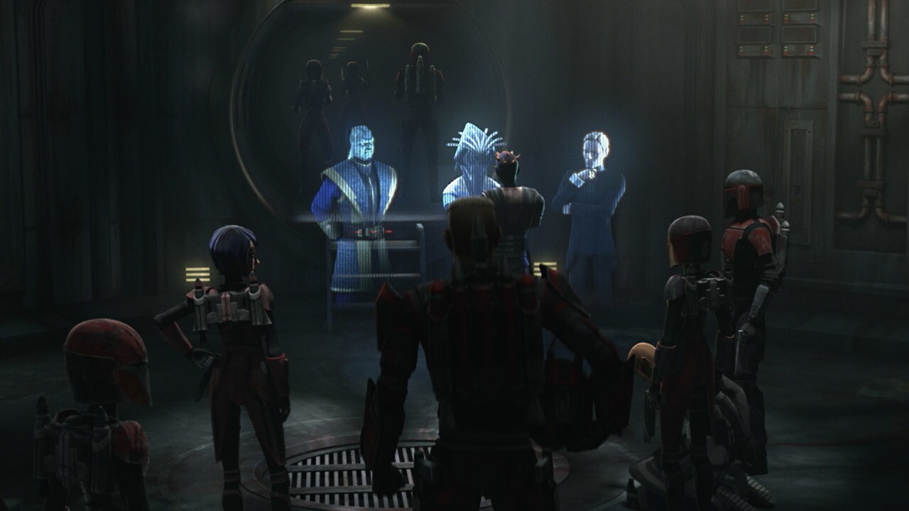 The Shadow Collective members that Maul confers with were added during the animation phase of the...