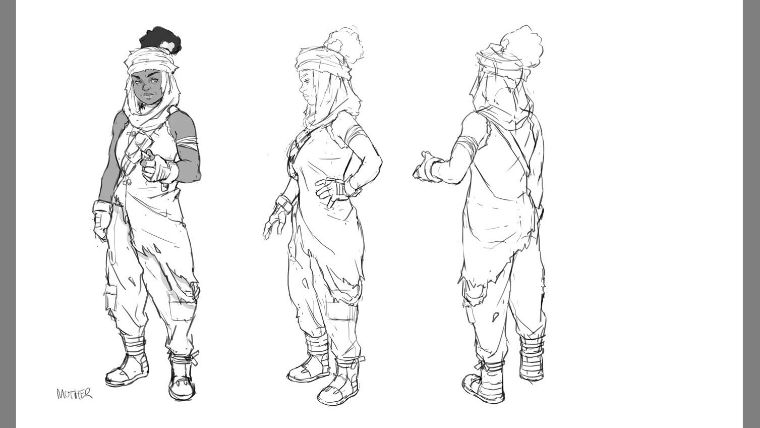 Livy's mother concept art by Rejean Dubois and Arthell Isom