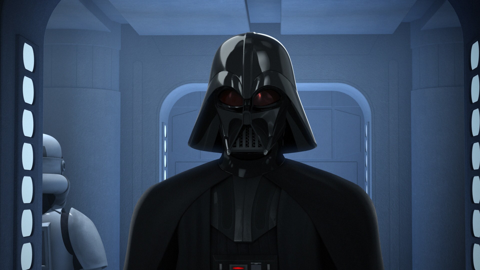 It is the voice of Darth Vader, Sith Lord. He has been sent to Lothal to deal with the rebels him...