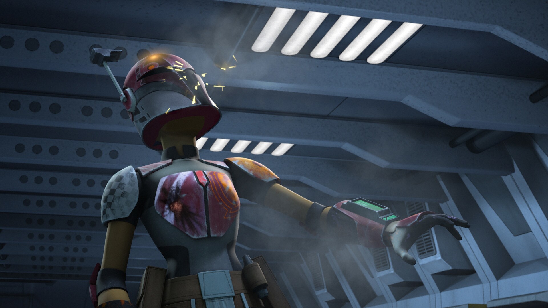 The scorch marks that Sabine sustains in battle will inspire her to repaint her armor and update ...