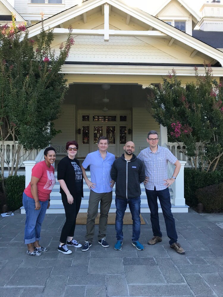 Meet the writers (left to right): Justina Ireland, Claudia Gray, Charles Soule, Daniel José Older, and Cavan Scott.