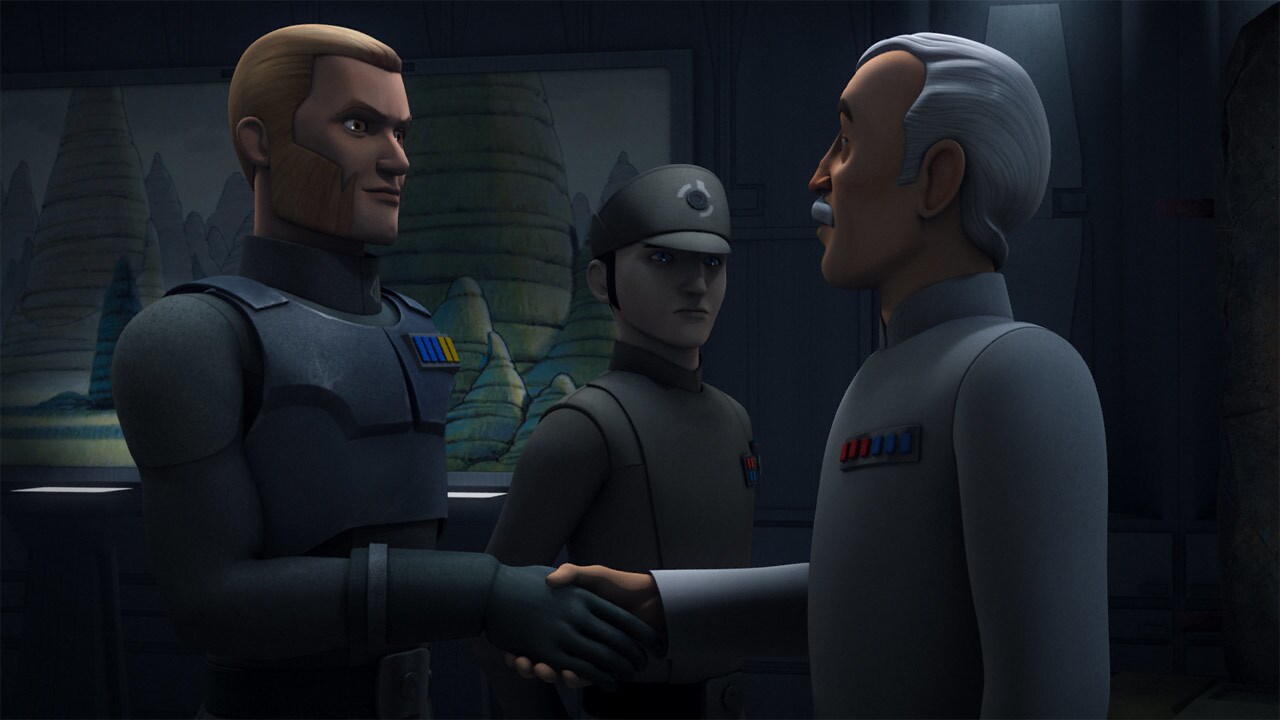After Ezra informs Kallus that he's there to extricate him, the ISB Agent is called to Thrawn's s...