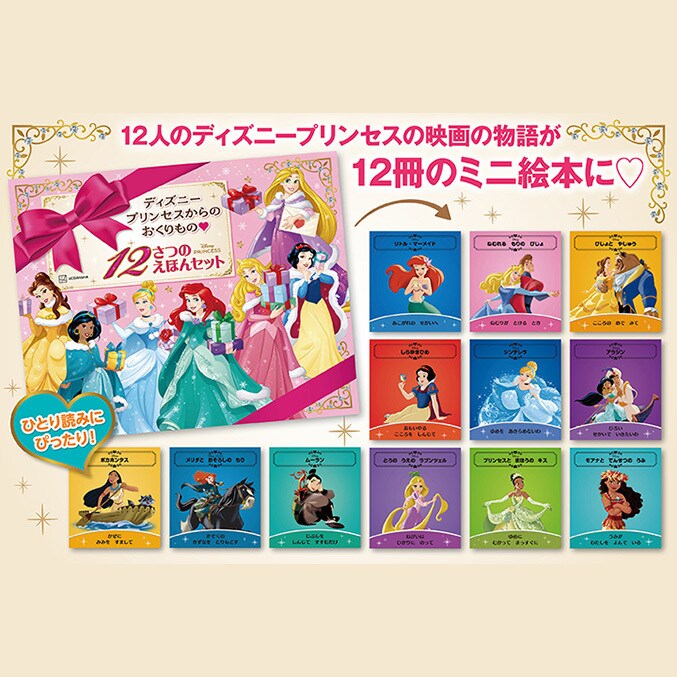 クリスマスギフトに♡】ディズニープリンセスの豪華12冊えほんセット