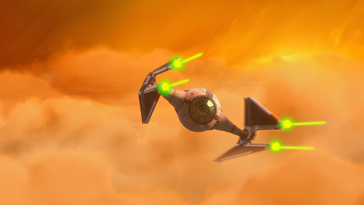 TIE Interceptor firing it's laser cannons