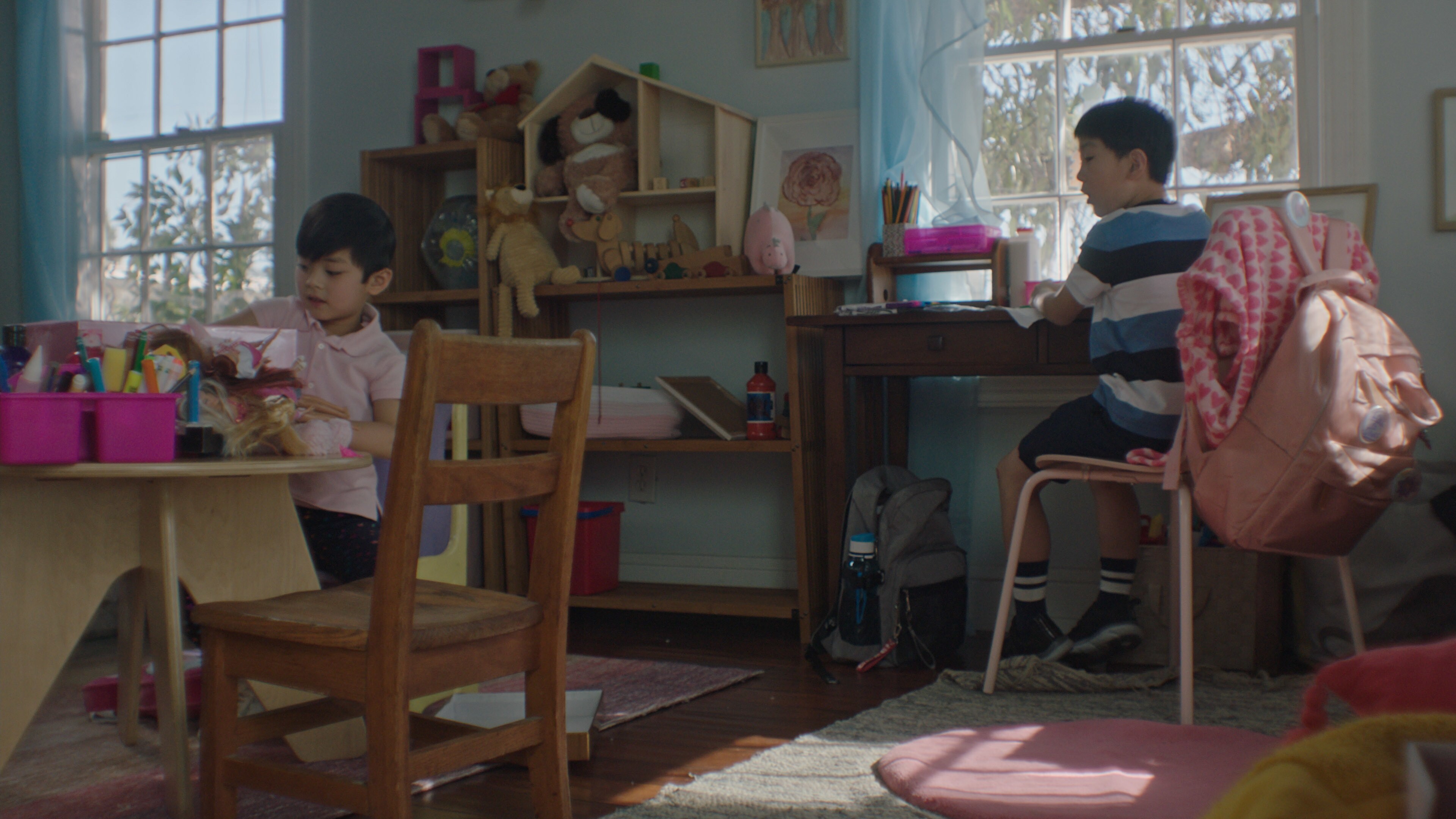 (L-R): Kalo Moss as Gabriel and Ching Yin Ryan Hu as Rob in Disney’s “LAUNCHPAD” Season One short, “THE LITTLE PRINCE(SS),” Written and Directed by Moxie Peng. Photo courtesy of Disney. © 2021 Disney Enterprises, Inc. All Rights Reserved.