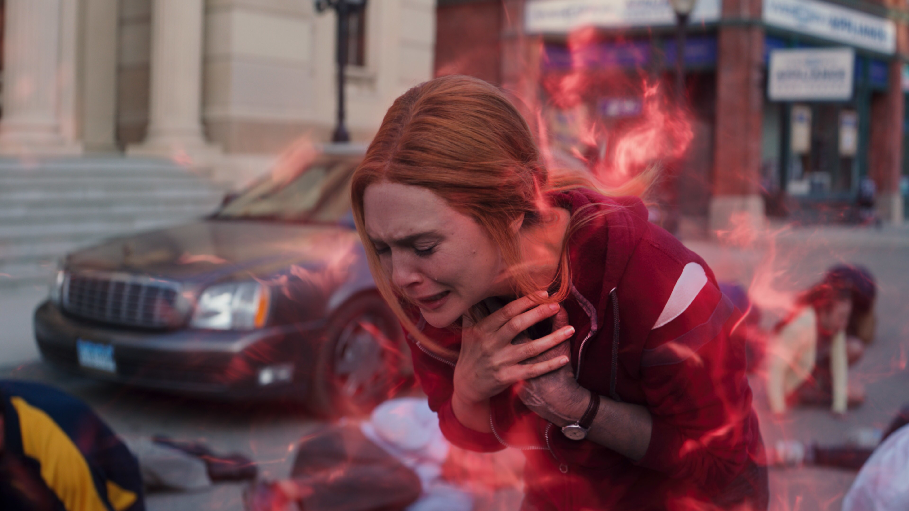 Elizabeth Olsen as Wanda Maximoff in Marvel Studios' WANDAVISION exclusively on Disney+. Photo courtesy of Marvel Studios. ©Marvel Studios 2021. All Rights Reserved.