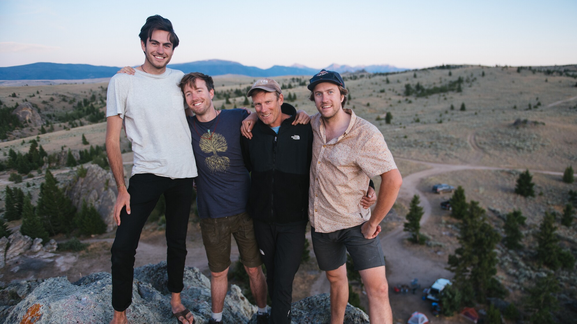 Max, Sam, Conrad and Isaac outside of Bozeman, Montana. (Credit: Chris Murphy)