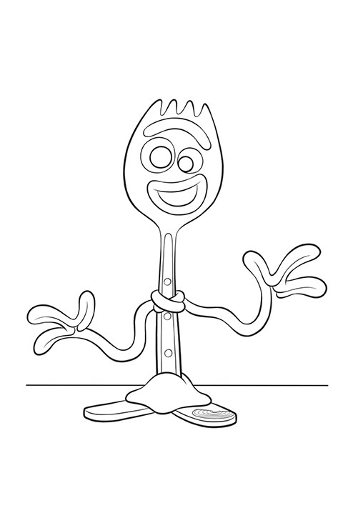 Forky Colouring sheet