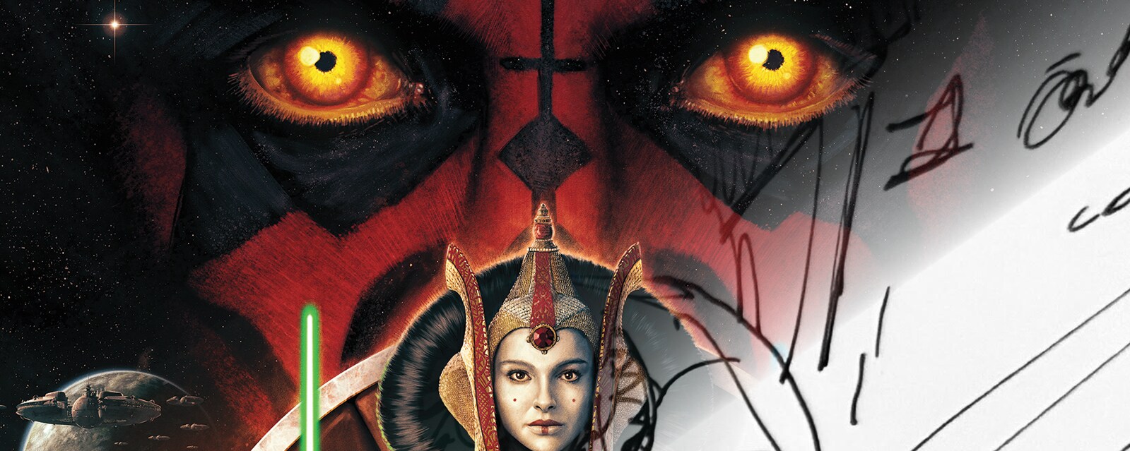 Matt Ferguson's Star Wars: The Phantom Menace 25th Anniversary poster and sketches