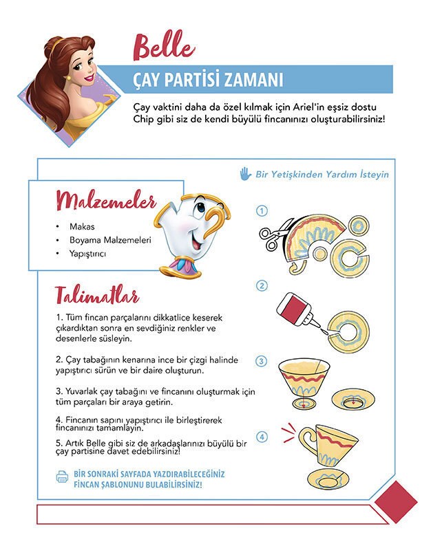 Belle ile sihirli bir kağıt çay fincanı yapma talimatları.