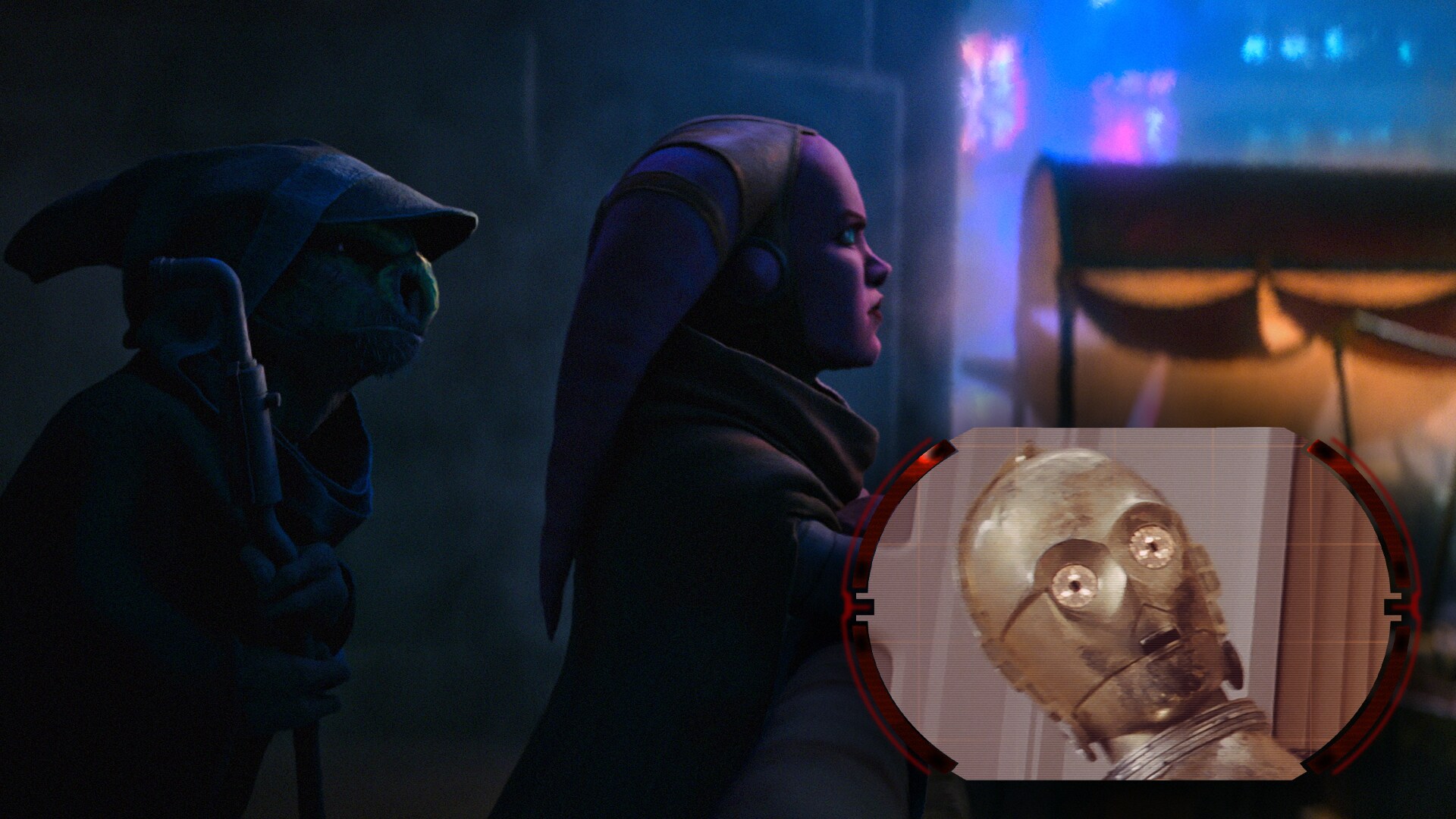 When Daki begs a citizen for help, they reply with "e chu ta,” a rude Huttese phrase first uttered in Star Wars: The Empire Strikes Back.