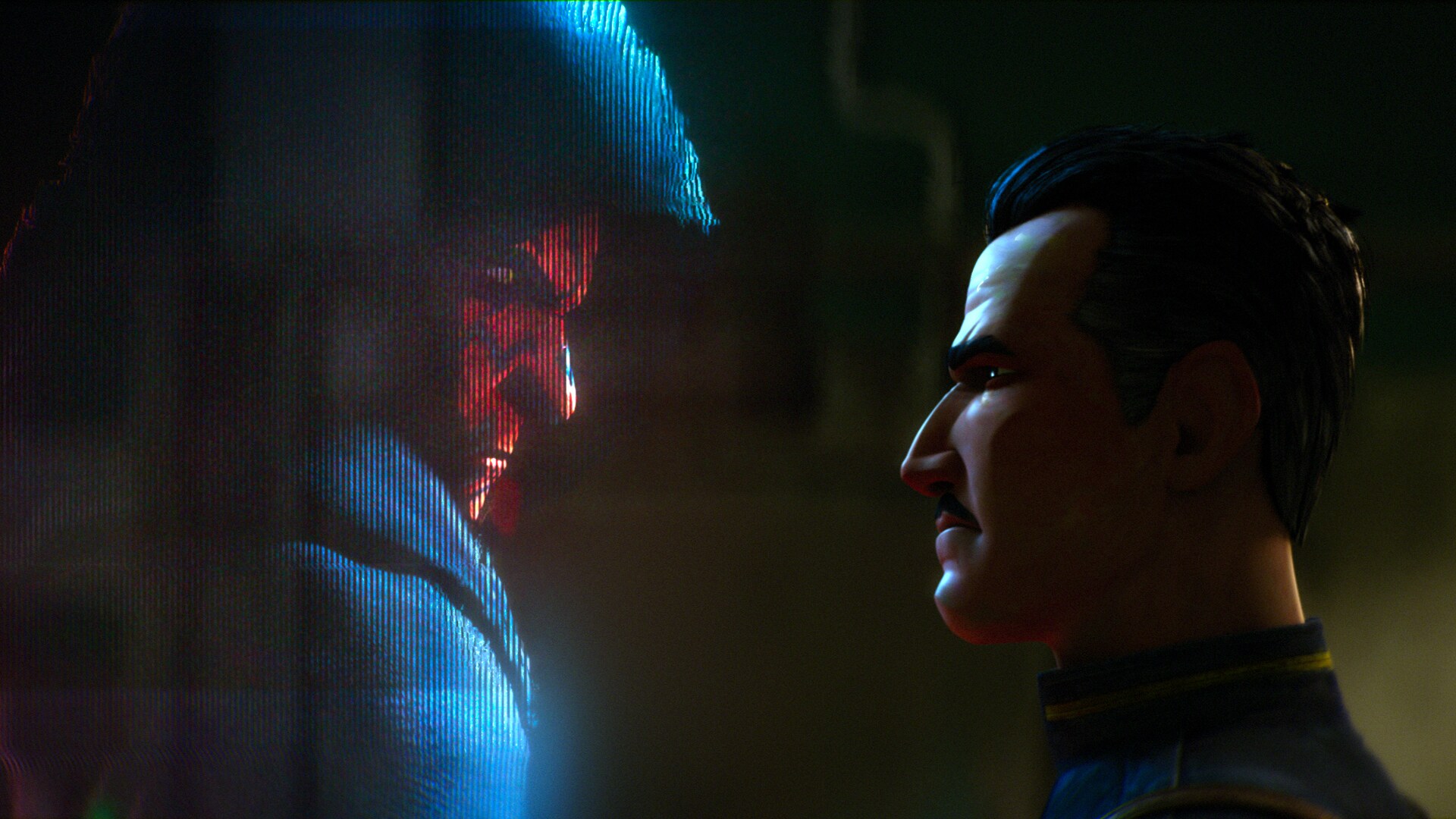 Captain Lawson looks at a holo of Maul.