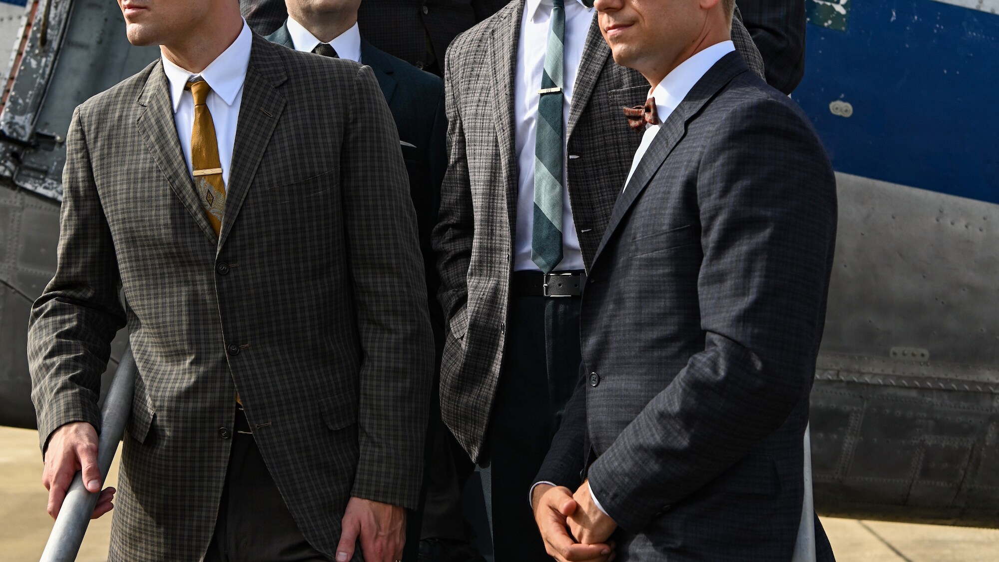 Left top to bottom: Aaron Staton as Wally Schirra, Michael Trotter as Gus Grissom, Danny Strong as John "Shorty" Powers, Micah Stock as Deke Slayton. Right top to bottom: James Lafferty as Scott Carpenter, Colin O’Donoghue as Gordon Cooper, Jake McDorman a