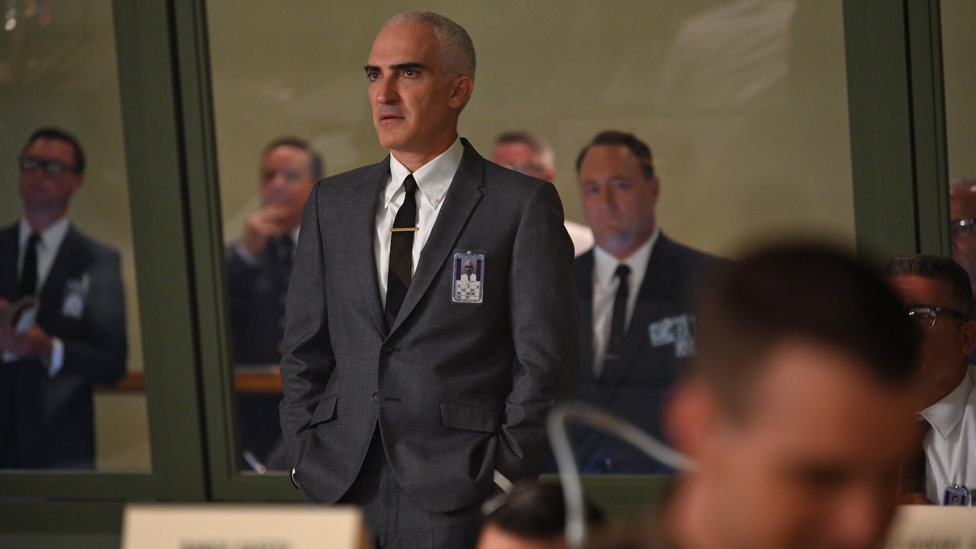 Patrick Fischler as Bob Gilruth in Mercury Control Center during crucial rocket launch carrying a chimpanzee in National Geographic's THE RIGHT STUFF streaming on Disney+. (National Geographic/Gene Page)