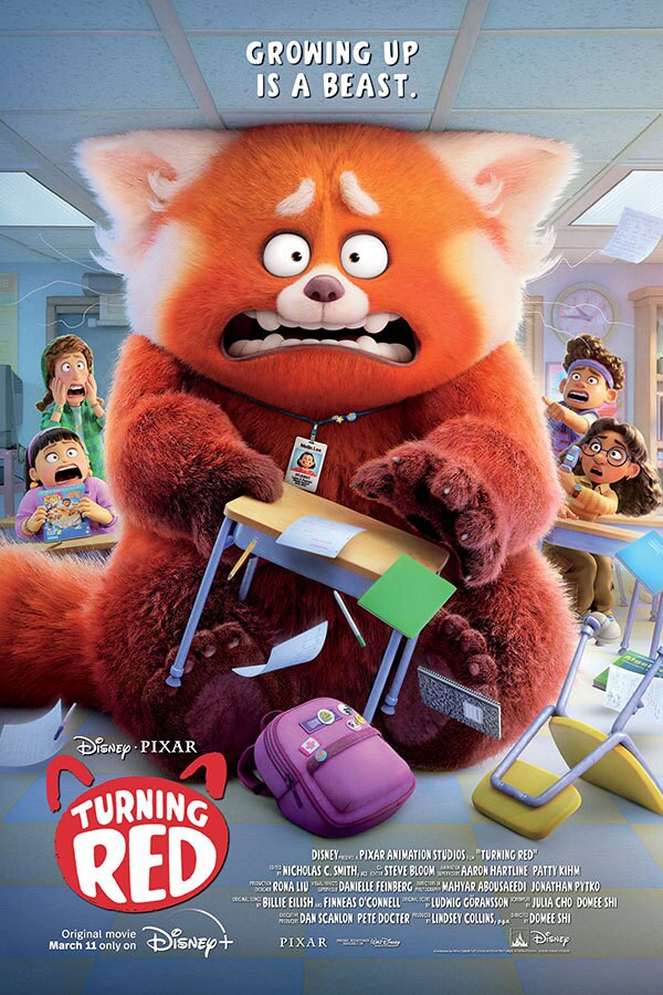 Disney•Pixar | Turning Red | 2022 | Growing up is a beast | movie poster