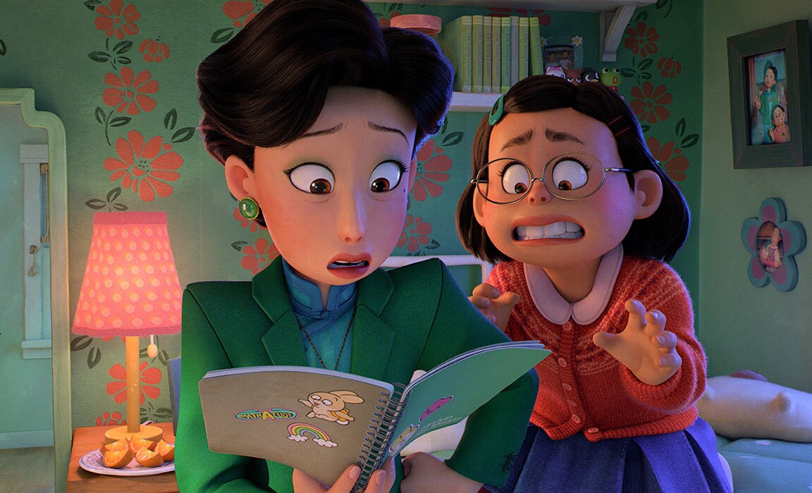 Mei with her mum in Disney Pixar's Turning Red