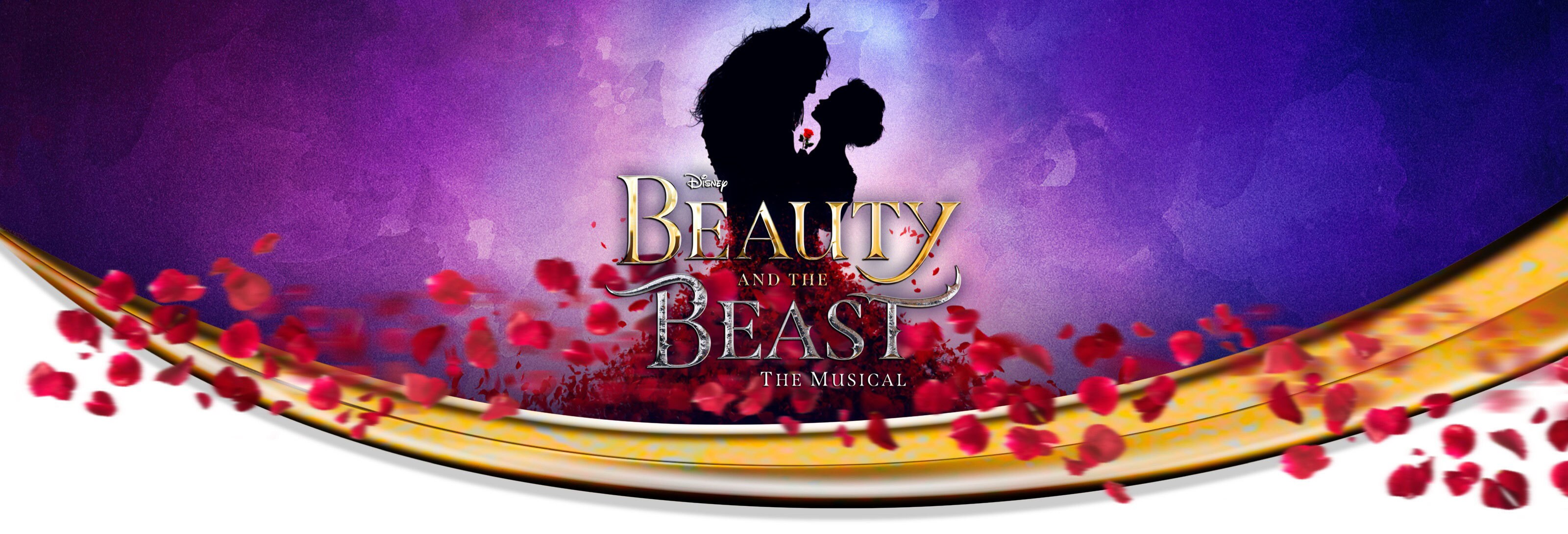 Beauty and the Beast silhouette with petal decoration