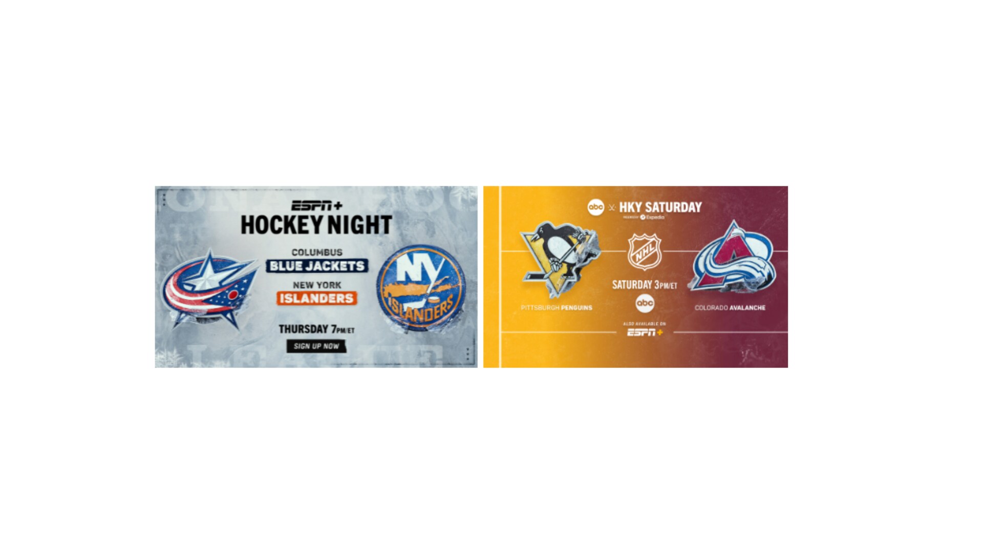Exclusively on ABC, ESPN+ and Hulu This Week: Three National Hockey League Games Tonight, Thursday, Saturday