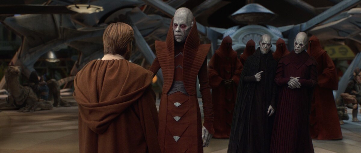 Obi-Wan Kenobi making contact with with the leaders of Utapau
