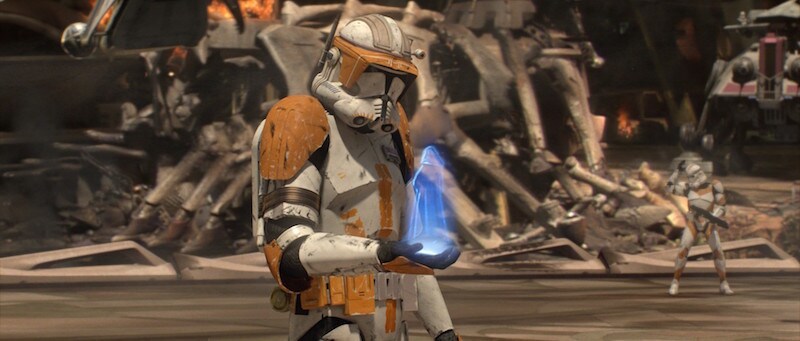 Commander Cody receiving Order 66 on Utapau