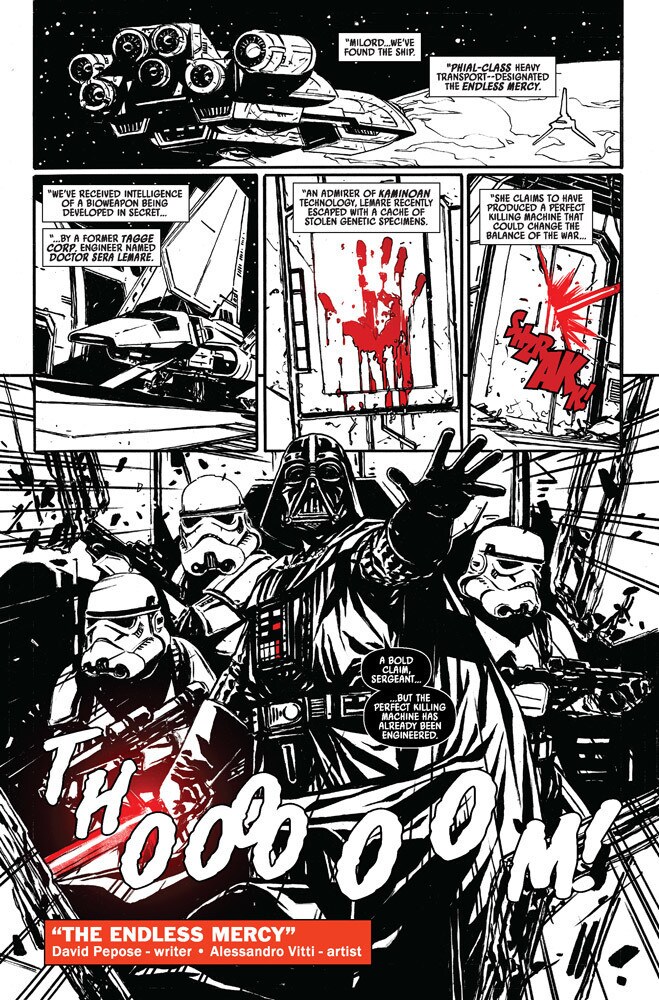 Star Wars: Darth Vader: Black, White & Red #2 - Vader and stormtroopers investigate a derelict ship