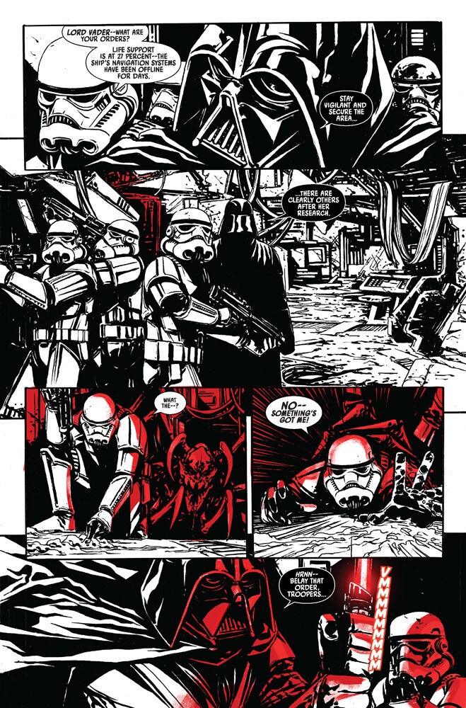 Star Wars: Darth Vader: Black, White & Red #2 - Vader and stormtroopers investigate a derelict ship
