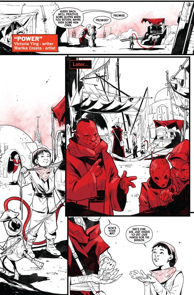 Star Wars: Darth Vader: Black, White & Red #2 - a young boy visits a market