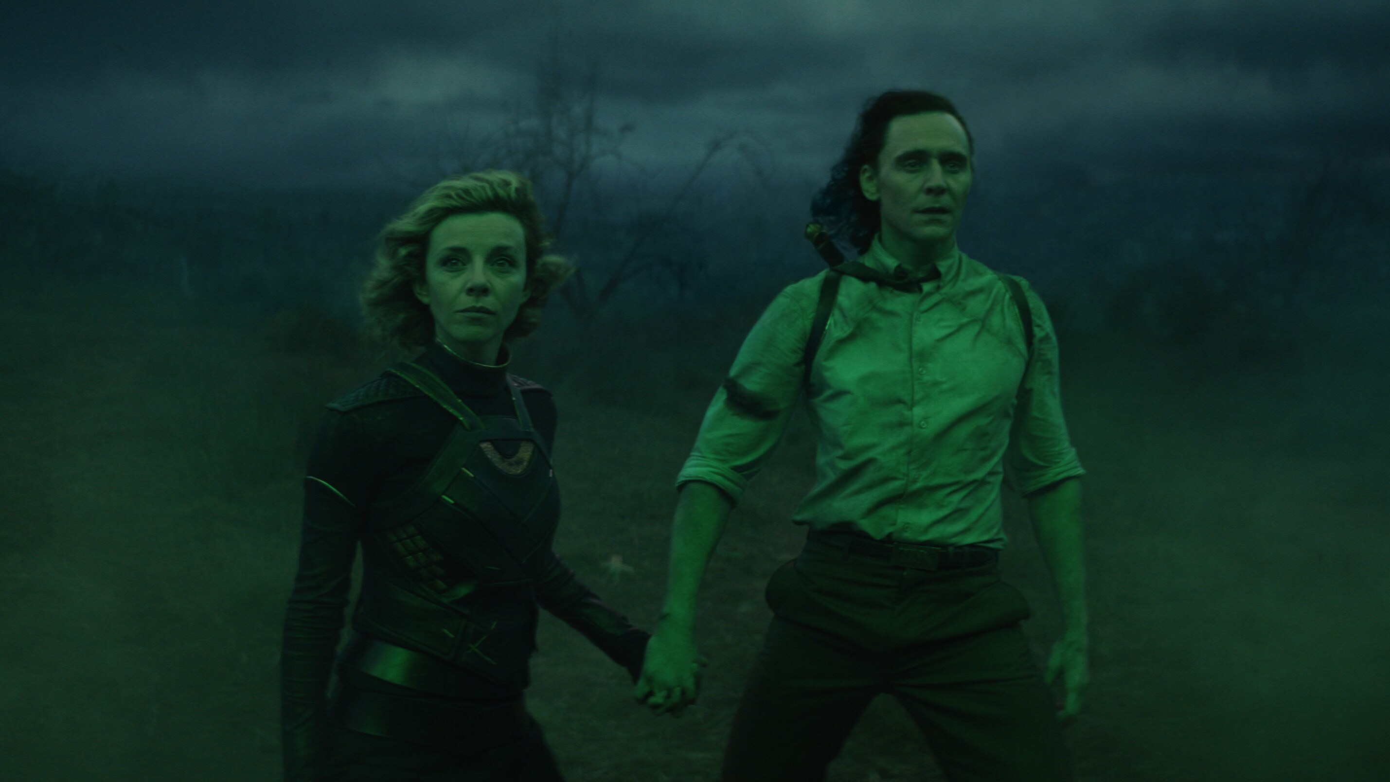 (L-R): Sylvie (Sophia Di Martino) and Loki (Tom Hiddleston) in Marvel Studios' LOKI, exclusively on Disney+. Photo courtesy of Marvel Studios. ©Marvel Studios 2021. All Rights Reserved.