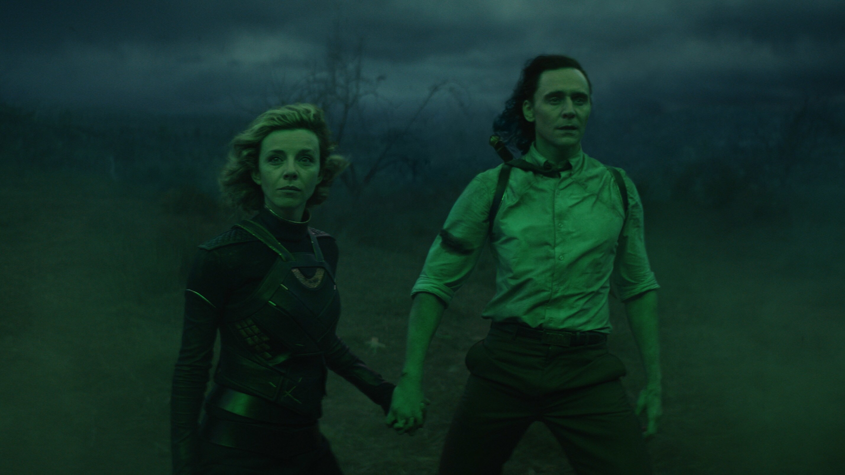 (L-R): Sylvie (Sophia Di Martino) and Loki (Tom Hiddleston) in Marvel Studios' LOKI, exclusively on Disney+. Photo courtesy of Marvel Studios. ©Marvel Studios 2021. All Rights Reserved.