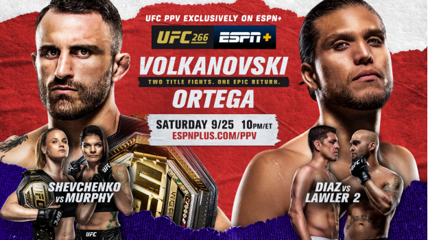 UFC 266: Volkanovski vs. Ortega Live from Las Vegas Saturday on ESPN+ PPV; Prelims on ESPNEWS, ESPN Deportes and ESPN+