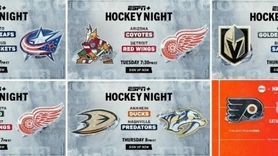 Exclusively on ABC and ESPN+ and Hulu This Week:   Six National Hockey League Games Tonight, Tuesday, Thursday, Saturday