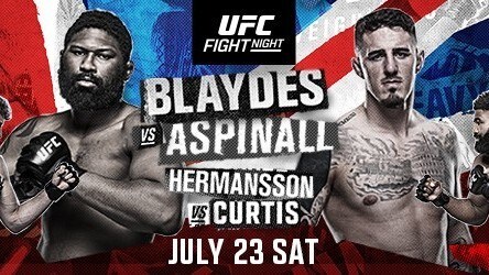 UFC Fight Night: Blaydes vs. Aspinall, Saturday, July 23 Exclusively on ESPN+