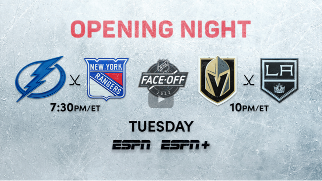 NHL Returns October 11 with Opening Night Doubleheader Face-Off on ESPN and ESPN+