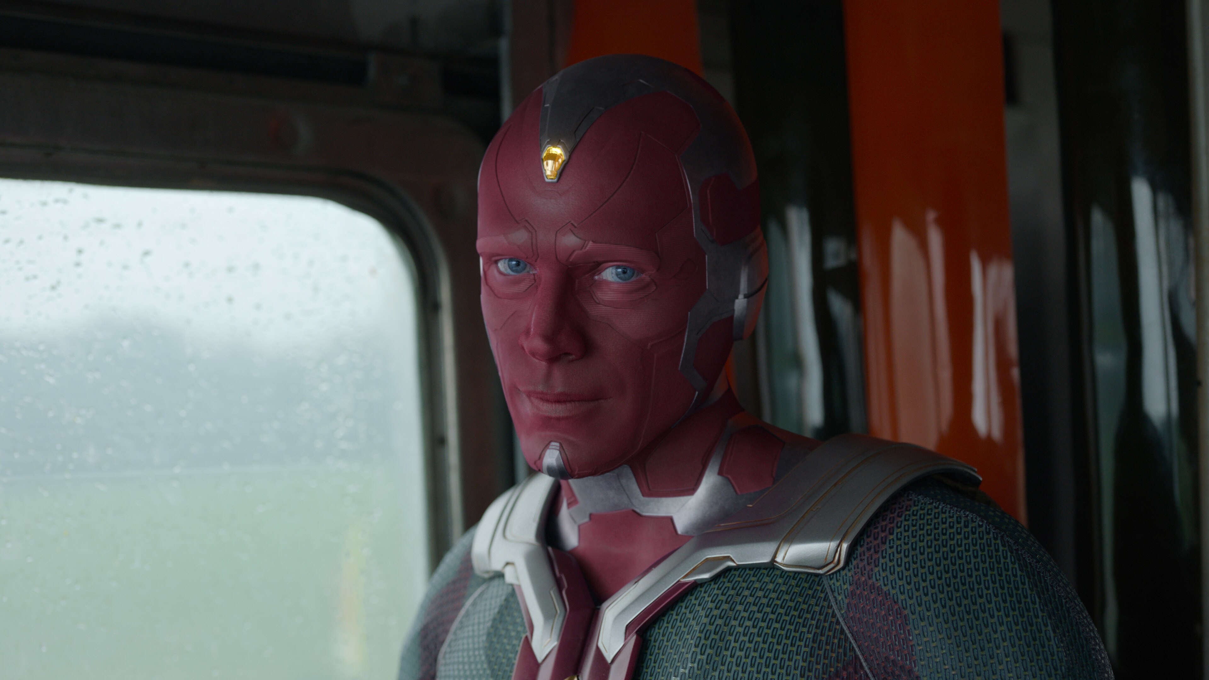 Paul Bettany as Vision in Marvel Studios' WANDAVISION exclusively on Disney+. Photo courtesy of Marvel Studios. ©Marvel Studios 2021. All Rights Reserved.