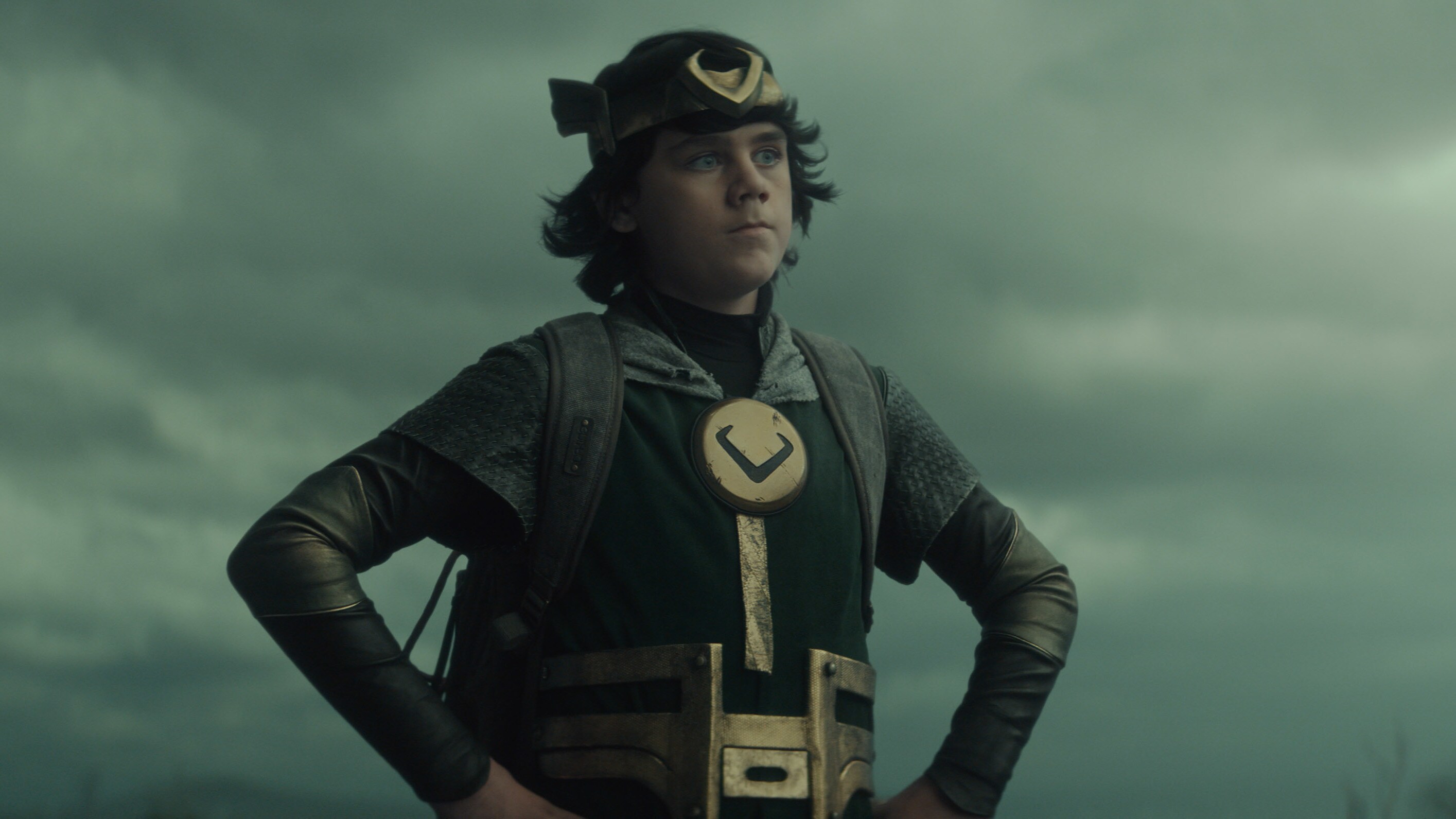 Kid Loki (Jack Veal) in Marvel Studios' LOKI, exclusively on Disney+. Photo courtesy of Marvel Studios. ©Marvel Studios 2021. All Rights Reserved.
