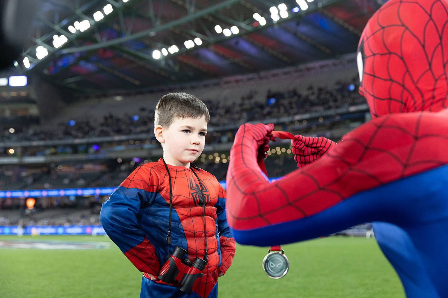 young Viker slings some web with Spider-Man