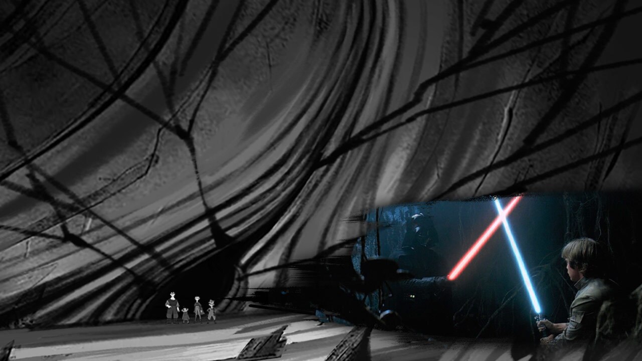"Screecher's Reach" was inspired by the cave sequence from Star Wars: The Empire Strikes Back.