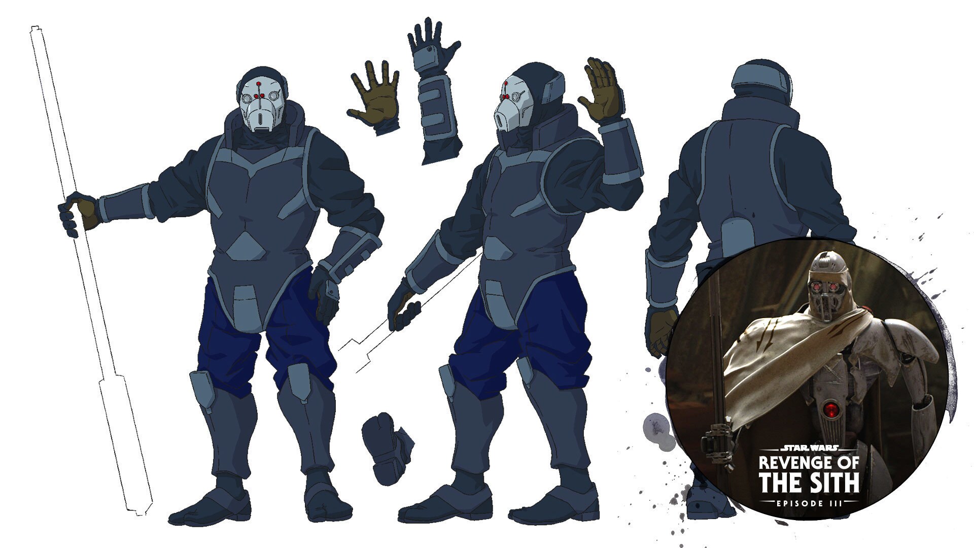 Designed to repel lightsaber strikes, the Jedi Hunters' electrostaffs are modeled after the weapo...