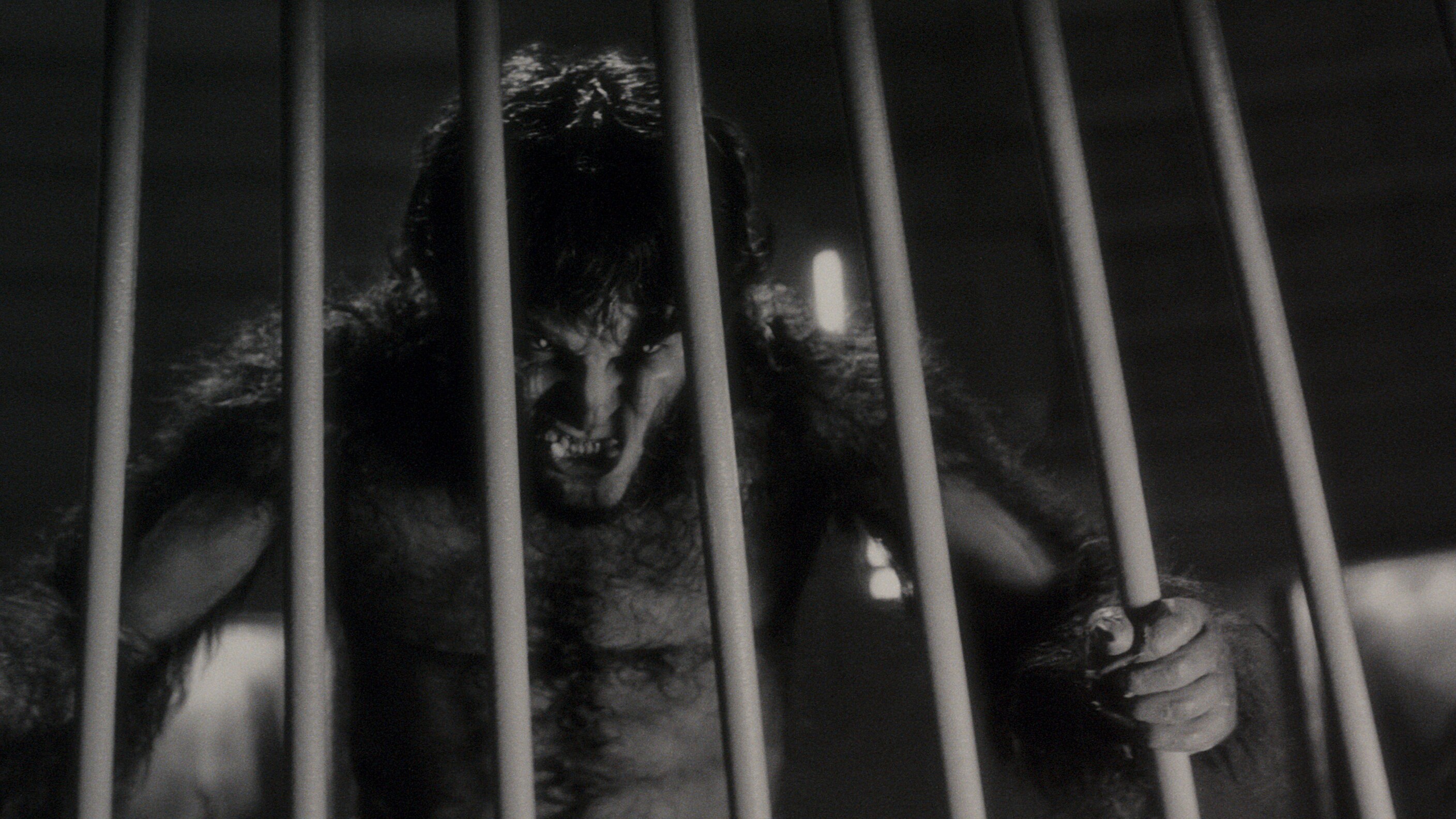 Werewolf in cage.