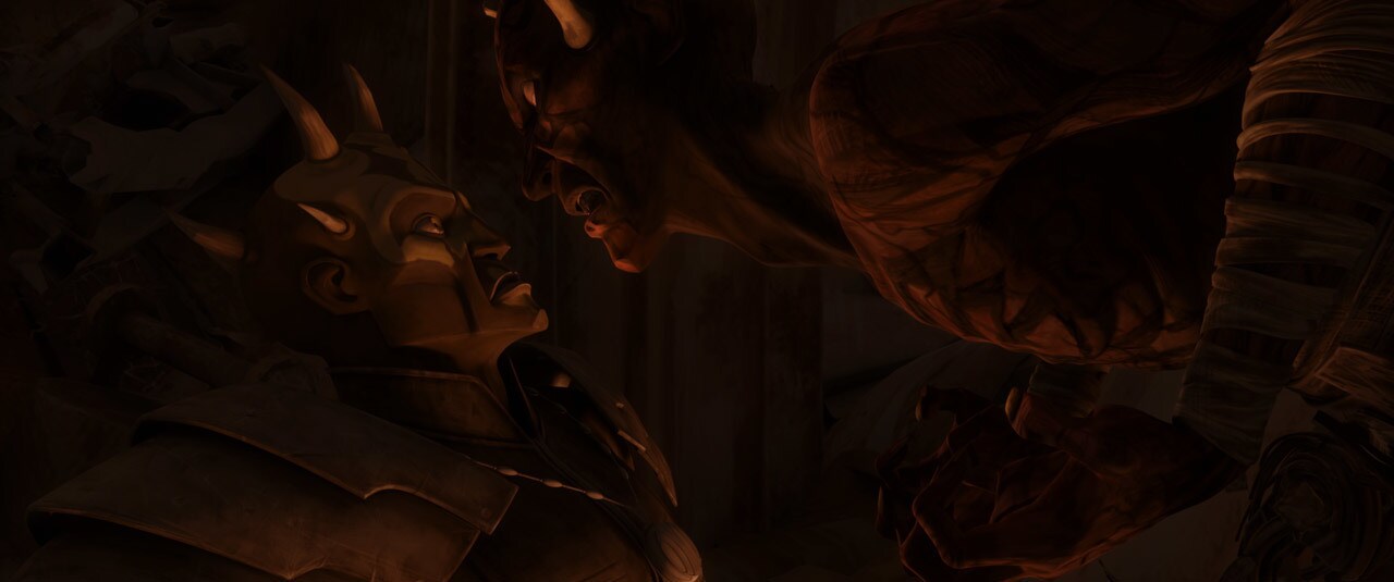 Savage discovers Maul on a distant planet.